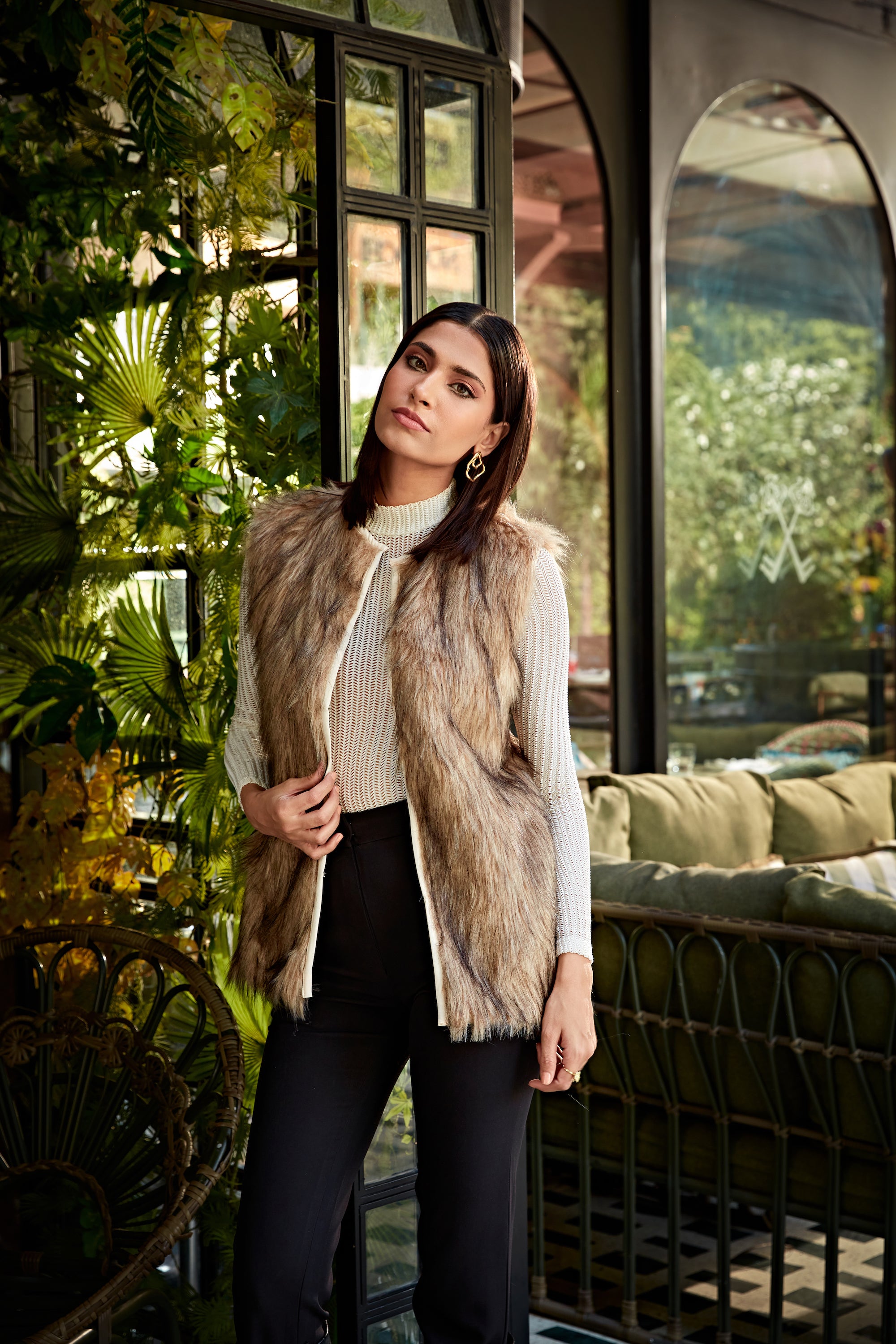Husky-brown  fur jacket