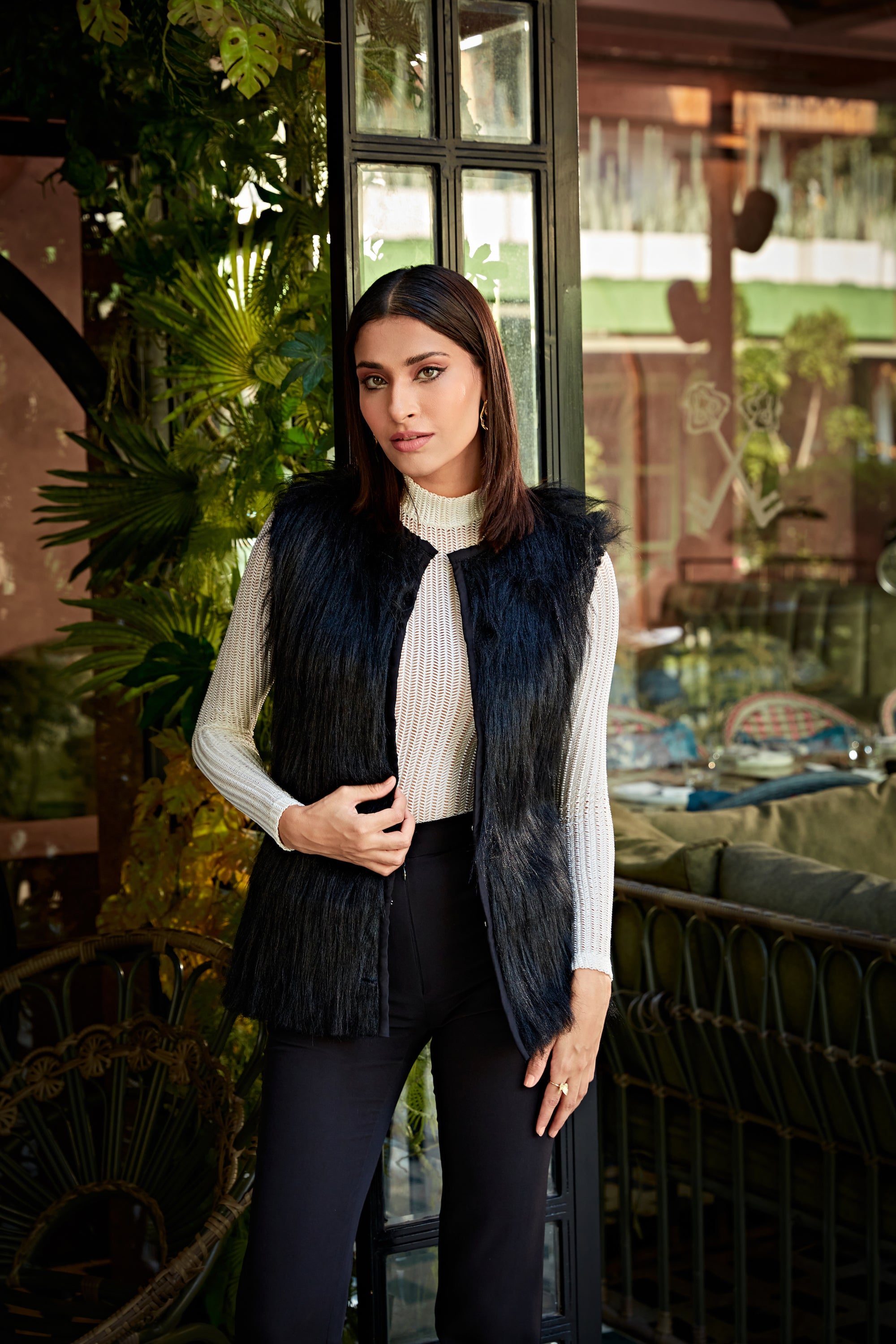 Black fur jacket - Main Image