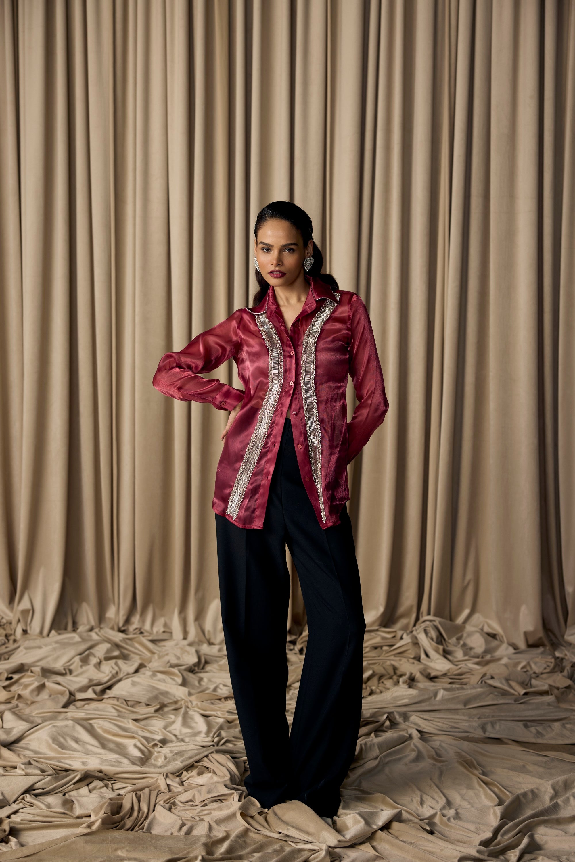 maroon zeel work shirt