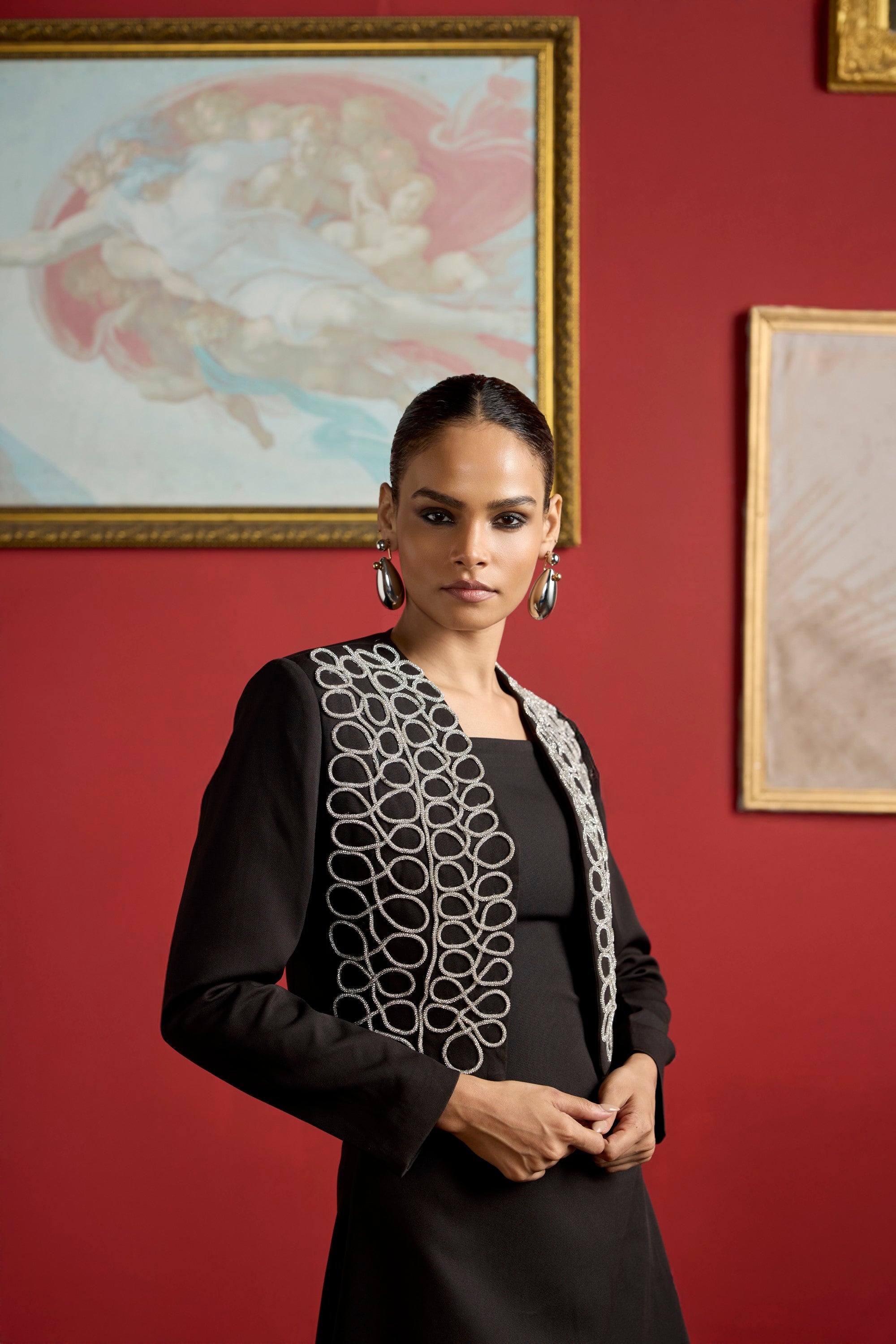 rhina-crystal tal bolero jacket dress