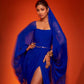 Eccentric Blue Drape Dress