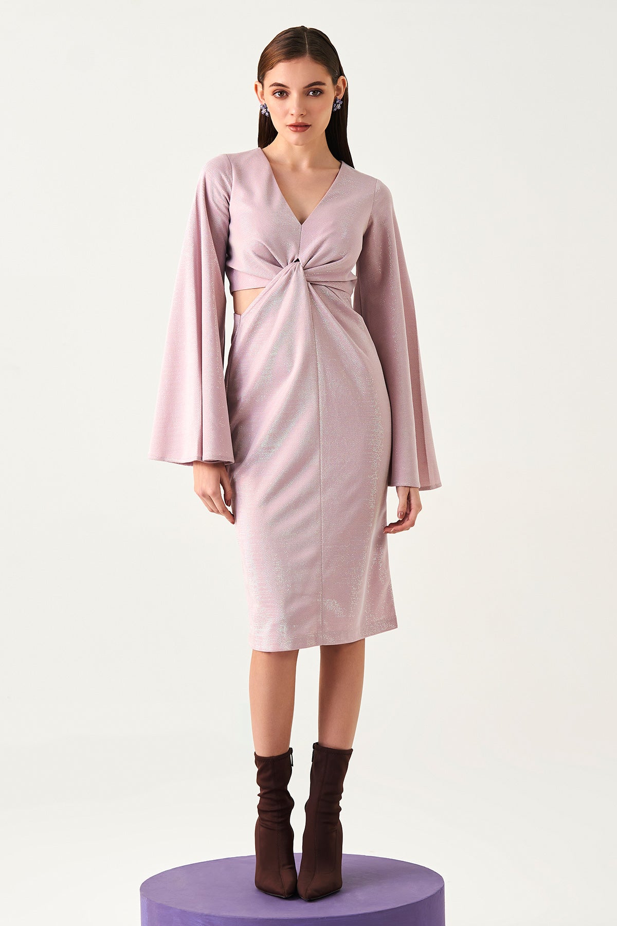 Glam Pink Bell Knot Dress