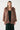 Husk Brown Lurex Fur Jacket With Sleeves
