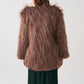 Husk Brown Lurex Fur Jacket With Sleeves