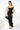 Off Stage Black Ruffled Crystal String Dress
