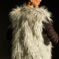 Ice Grey Lurex Fur Jacket Without Sleeves