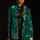 Shaded Silver Green Sequence Blazer