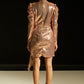 Champagne Gold Drape Sequence Dress