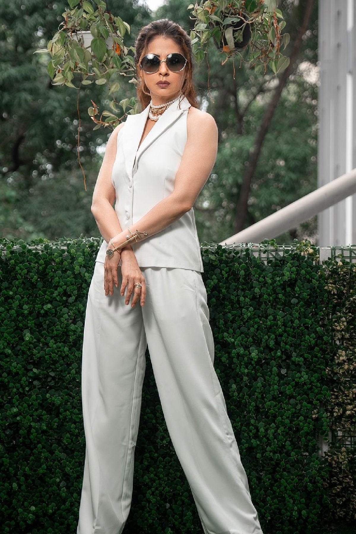 Urmila Matondkar in  Reflect-Statement White Pantsuit