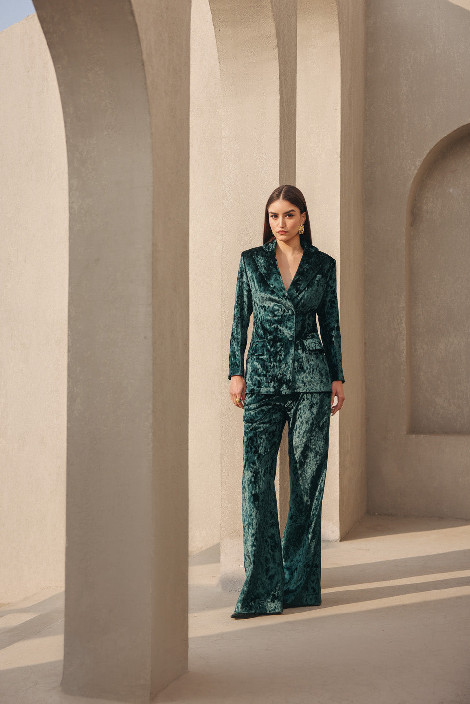 Merry Velvet Blazer Set