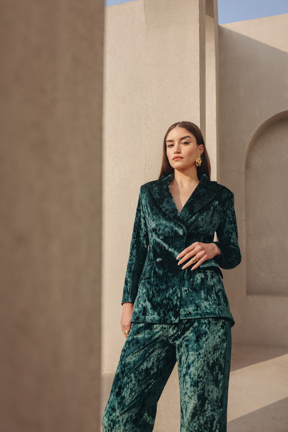 Merry Velvet Blazer Set