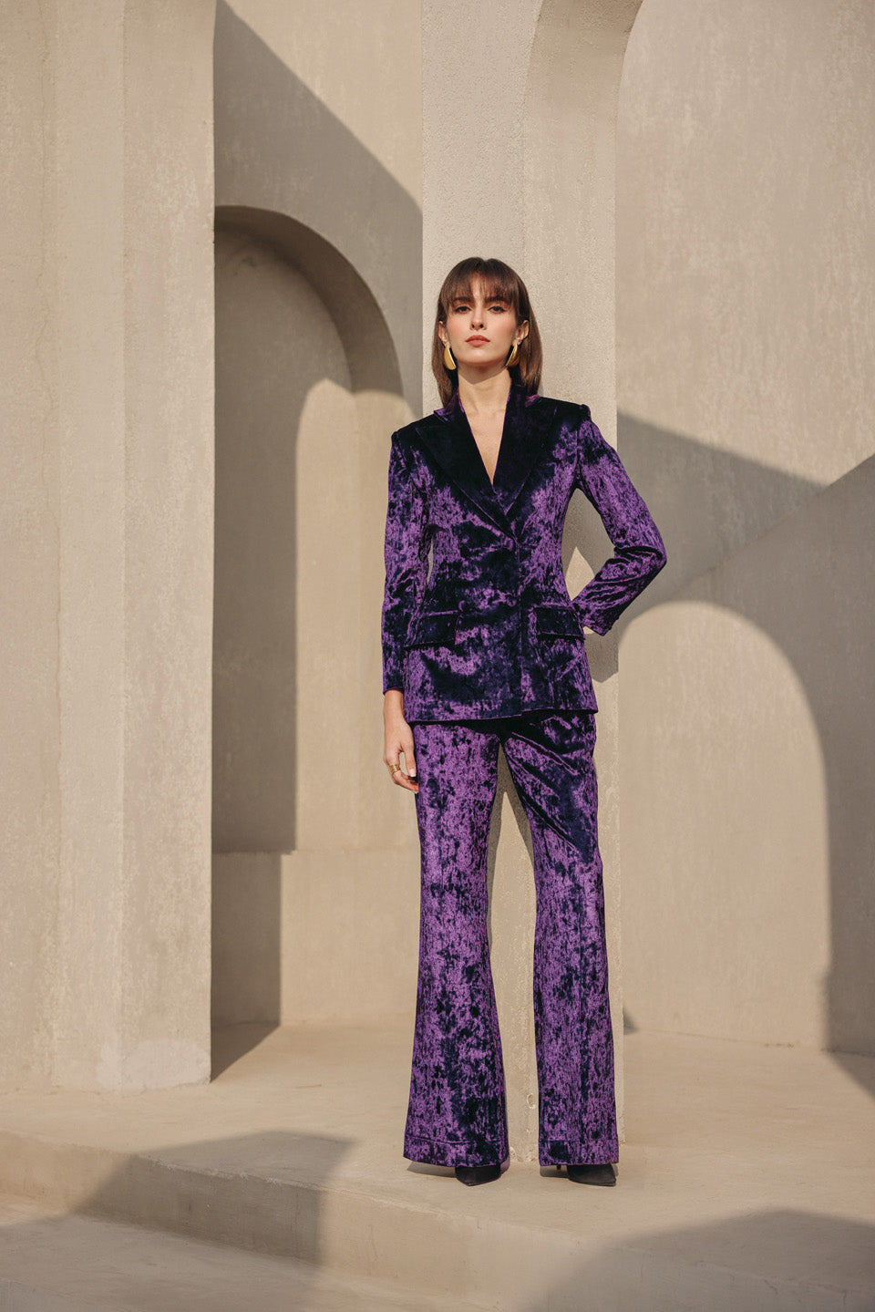 Purple Velvet Blazer Bet