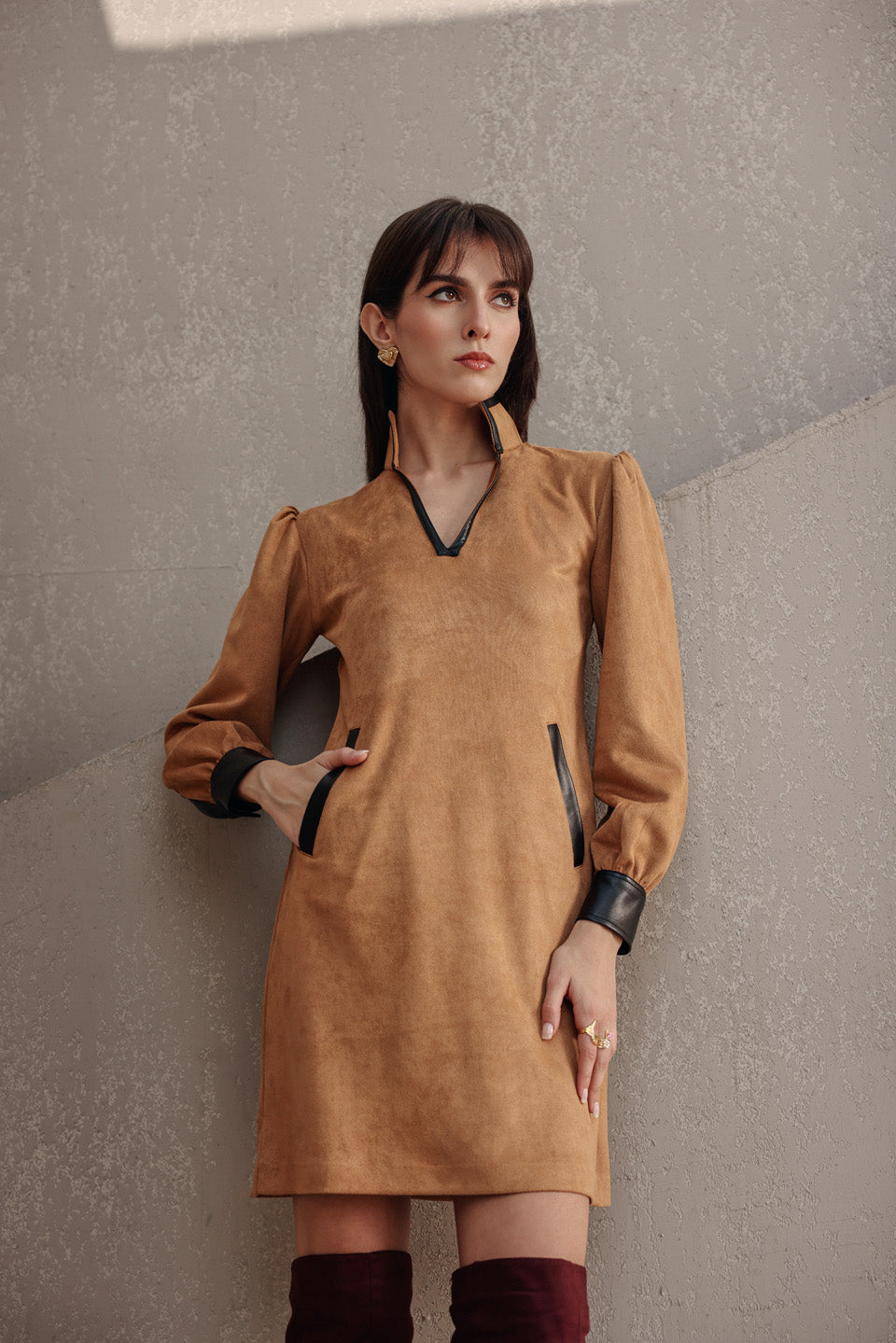Kashmere suede shift dress
