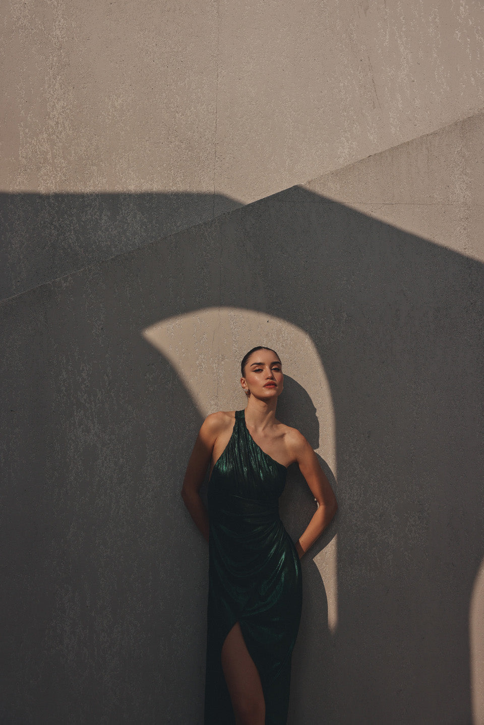 Merry metallic slit dress