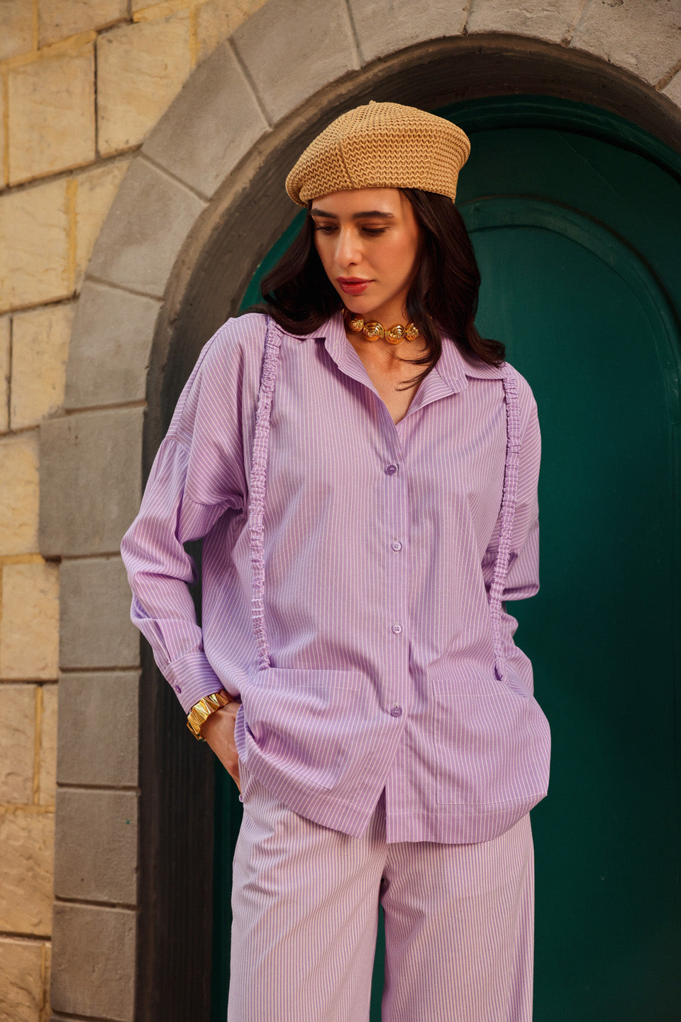 Lavender String Shirt