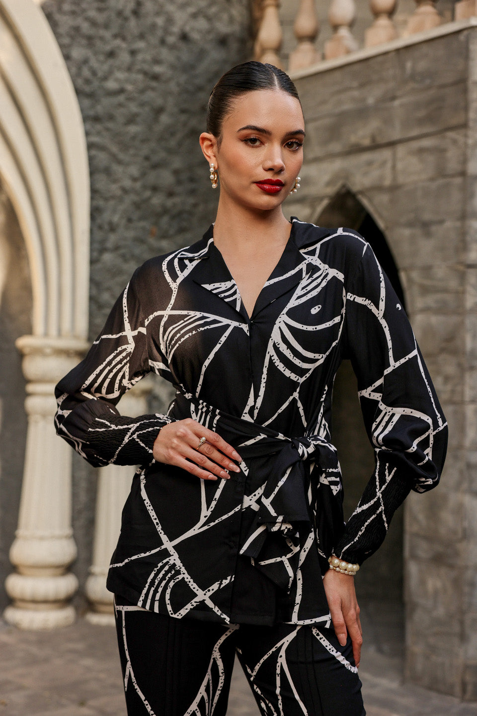 wave black fringe set