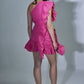 Pink Linen Frill Dress
