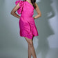 Pink Linen Frill Dress