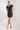 Drape Neck Sequence Dress-Black