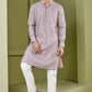 Pink  Gold Ambi Work Kurta  Pant Set