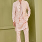 Zari Pink Nehru Jacket With Kurta Set