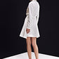 Handwork Pocket White Dress