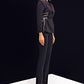 Statement Black Crystal-Lace Blazer Suit