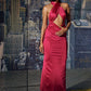 Pink Rouched-Chique Cross Neck Dress