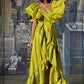 Mesmeric-Lime Flaired Dress/Gown