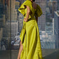 Mesmeric-Lime Flaired Dress/Gown