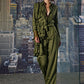 Olive-Frill Shirt Cord Set