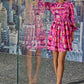 Geom-Pink Print Dress