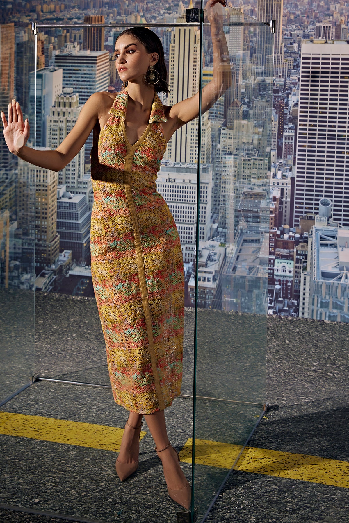 Texture Sunny Crochet Knit Dress