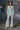 Pastel Blue Linen Piped Power Suit
