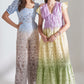 Ombre-Schiffli Maxi Dress