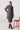 laven dark tweed double breast blazer skirt set
