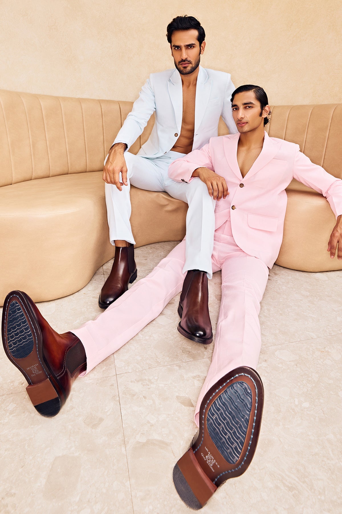 Haze-pink Linen Suit 