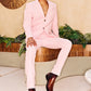 Haze-pink Linen Suit 