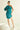 Teal gather one shoulder dress