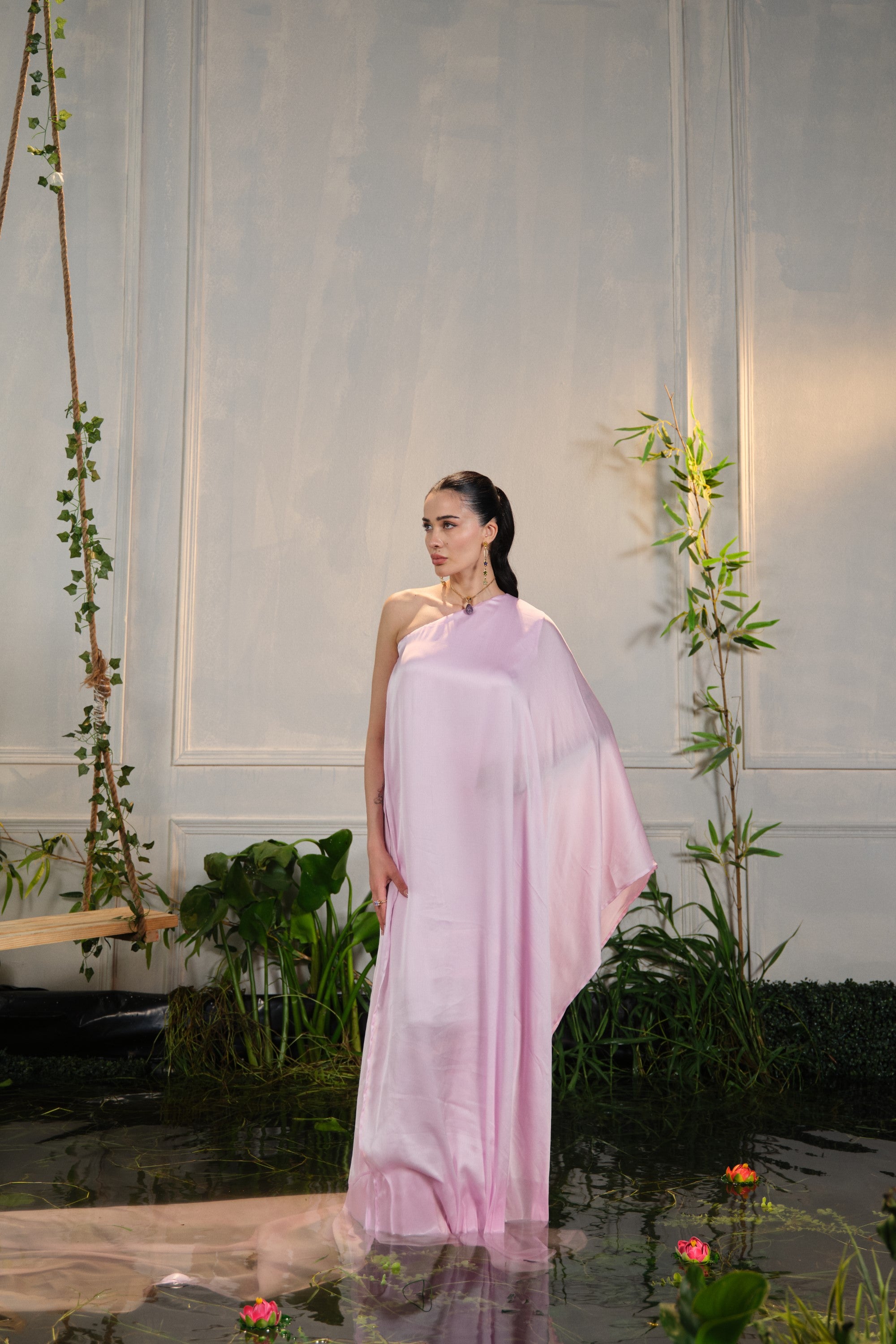 havana lavender slit dress