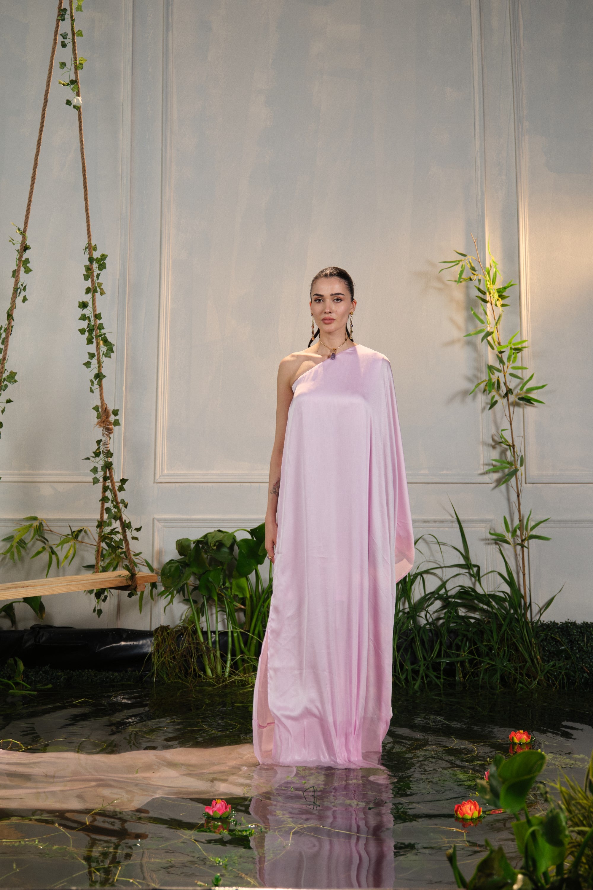 havana lavender slit dress