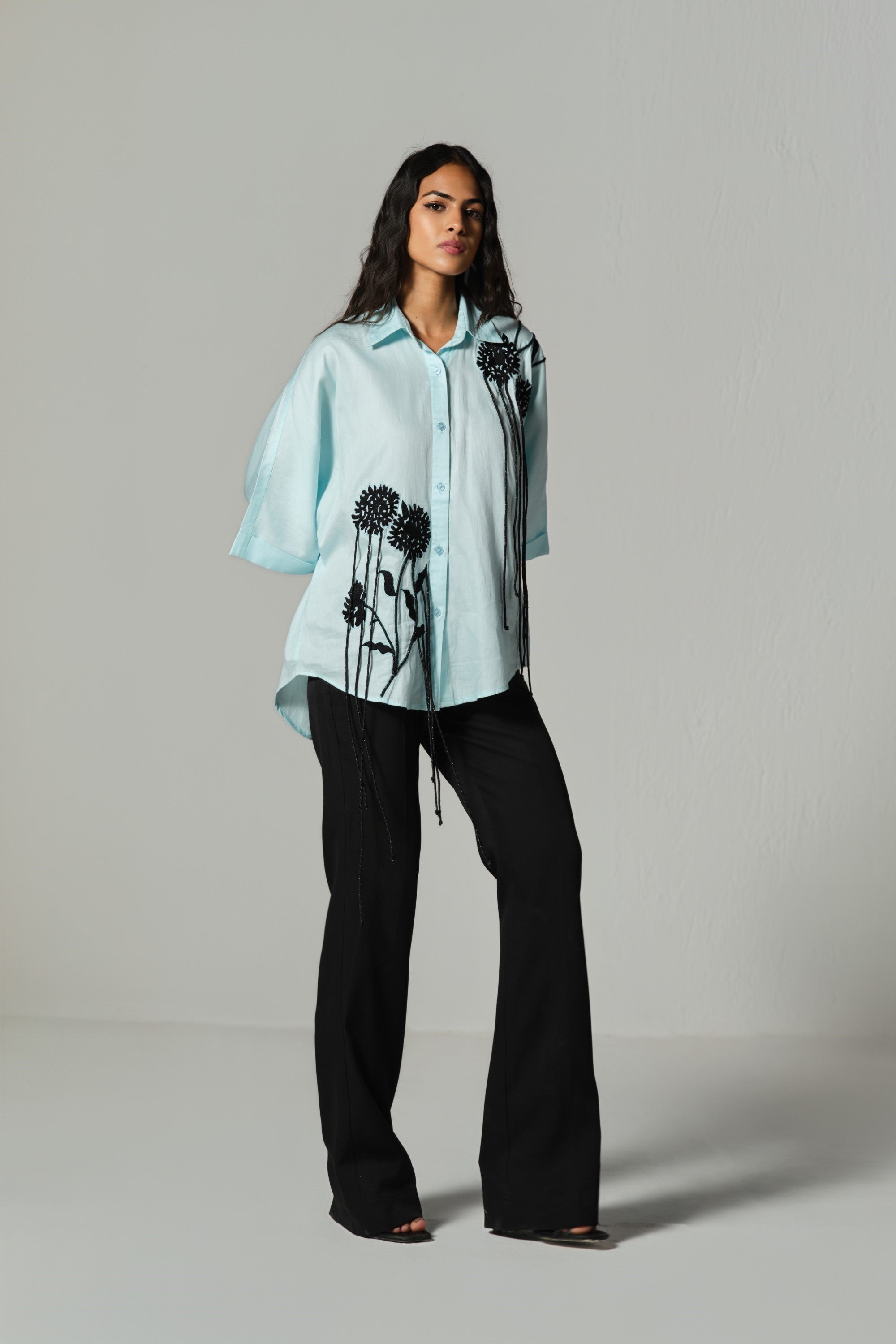 flower-string sky shirt