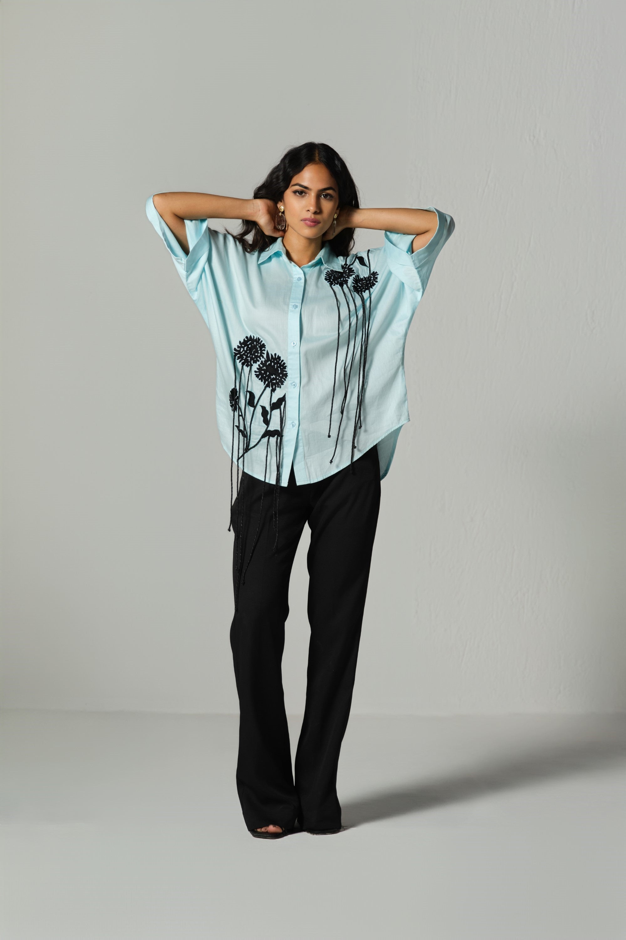 flower-string sky shirt