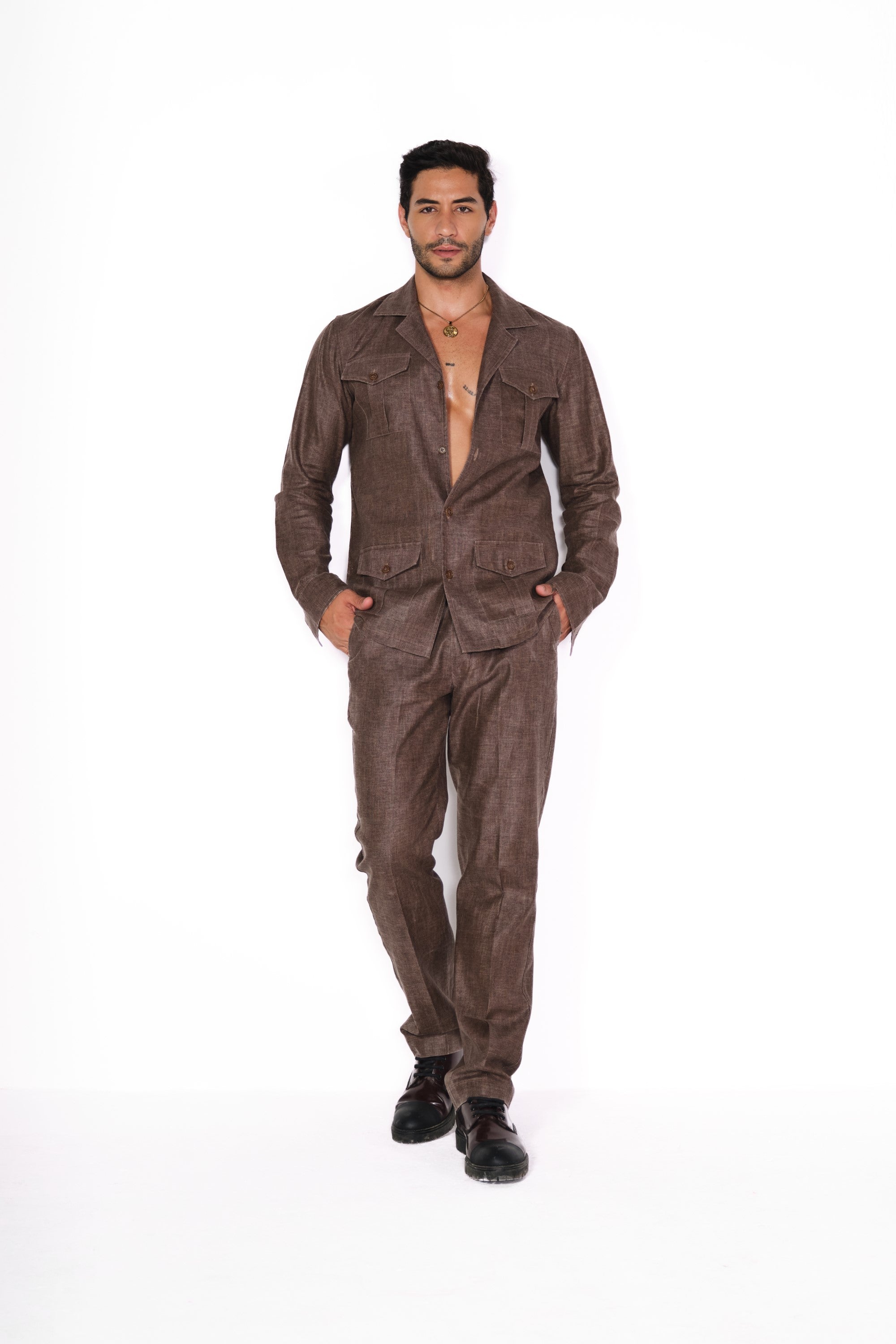camel safari suit