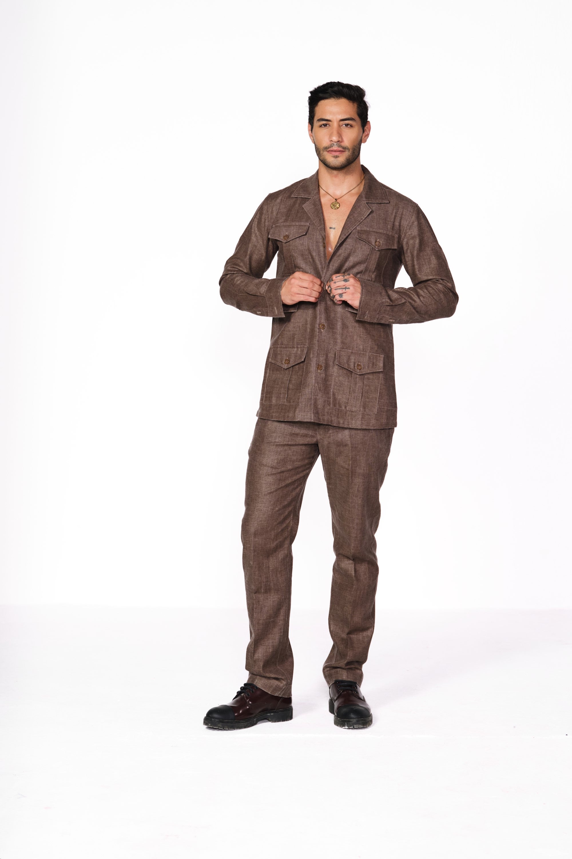 camel safari suit