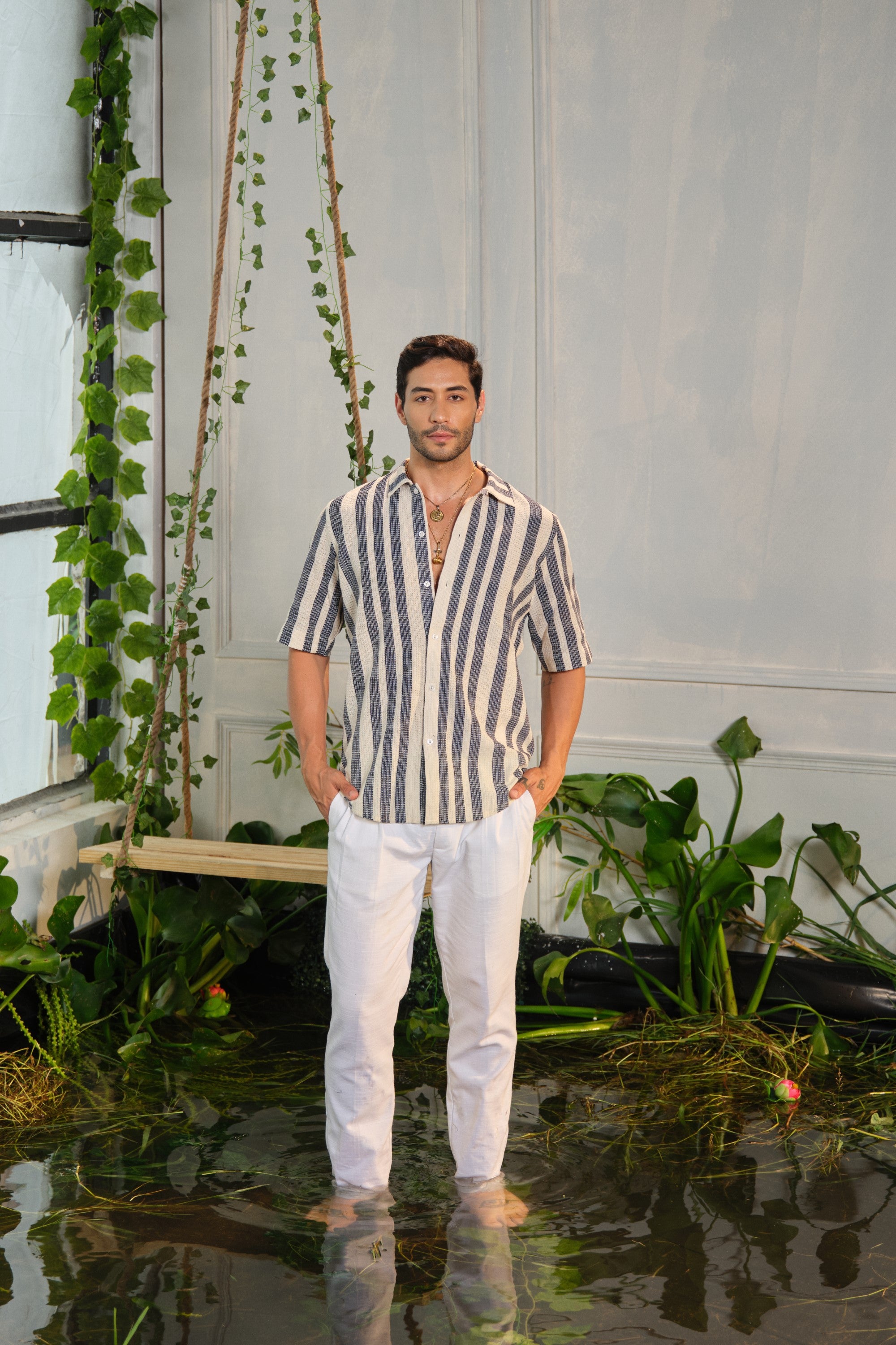 neel blue white crochet