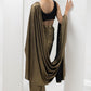 drape pre-stiched metallic saree - handwork pearl crsytal blouse-black gold