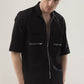 Zipper-denim shirt