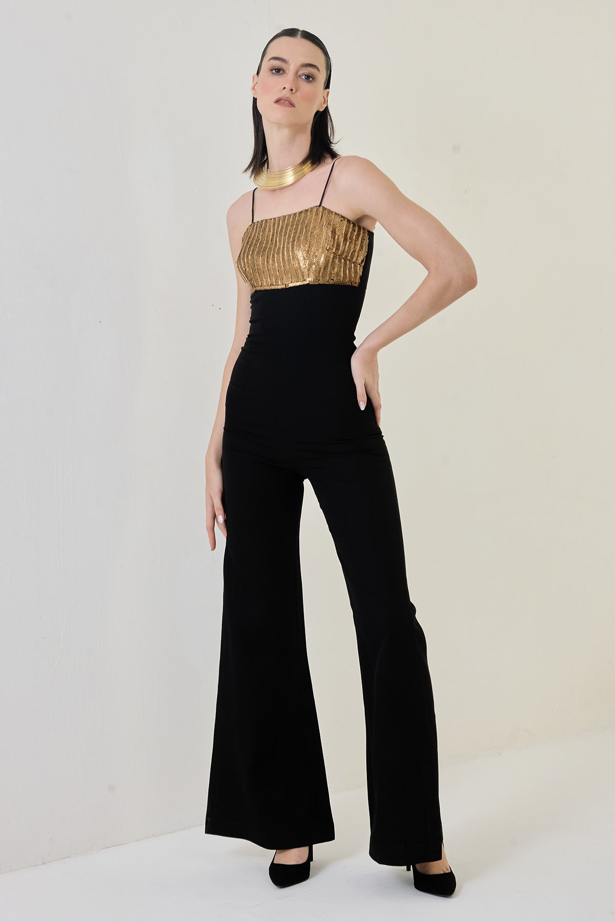 copper gold yollk jumpsuit