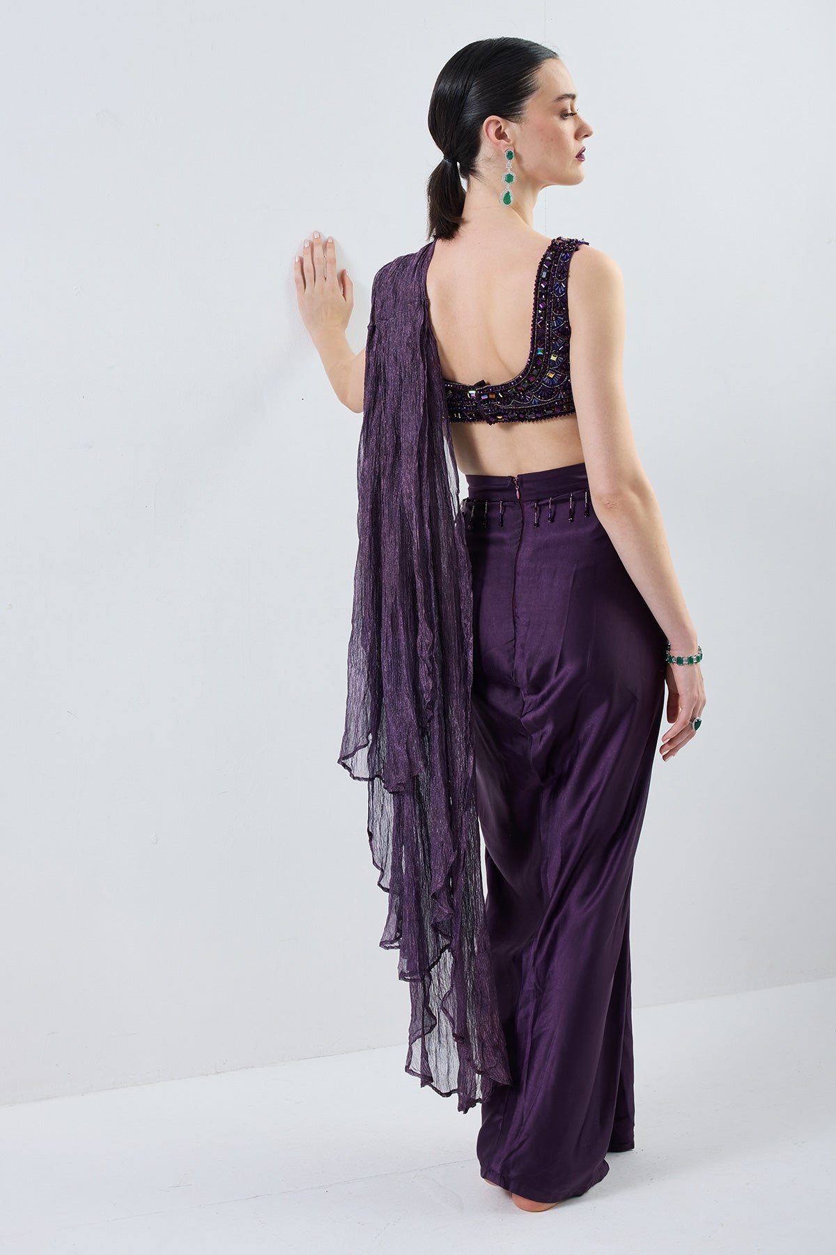 stone-surreal drape skirt saree